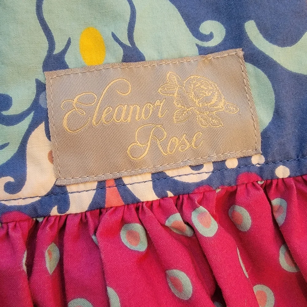 Eleanor Rose Girls Size 4/5 Rhonda Blue Long Sleeve Boutique Dress Ruffle Cuff